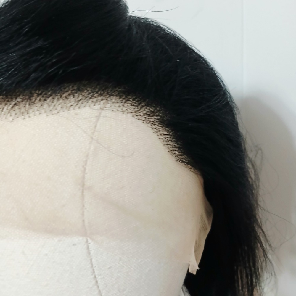 NEW Human Hair Lace Front 10 Inch Bob Wig Natural Black Straight - Picture 6 of 8